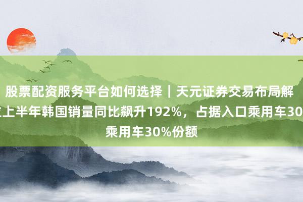 股票配资服务平台如何选择｜天元证券交易布局解 特斯拉上半年韩国销量同比飙升192%，占据入口乘用车30%份额